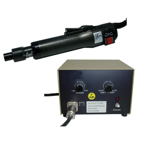 Mechanical torque control 0,3-1,2 Nm, 1/4" hex. Bit, Softstart and speed control, incl. controller DLC 1213A-GGB – YDLV7331-BKE