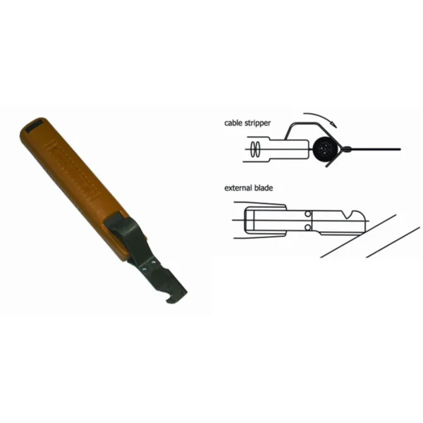 Cable stripper with adjustable internal blade & external knife with hook Ø 8-28 mm, Length 175mm – CP-SC4-2C