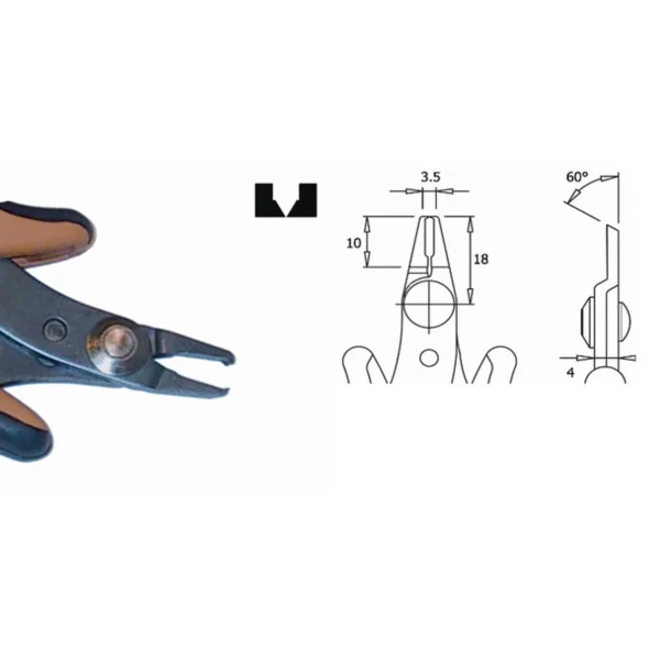 Can be easily used in difficult to reach areas. Steel thickness 2.0 mm. Tool length 132 mm. Copper wire 0.64 mm – CP-TR20VM