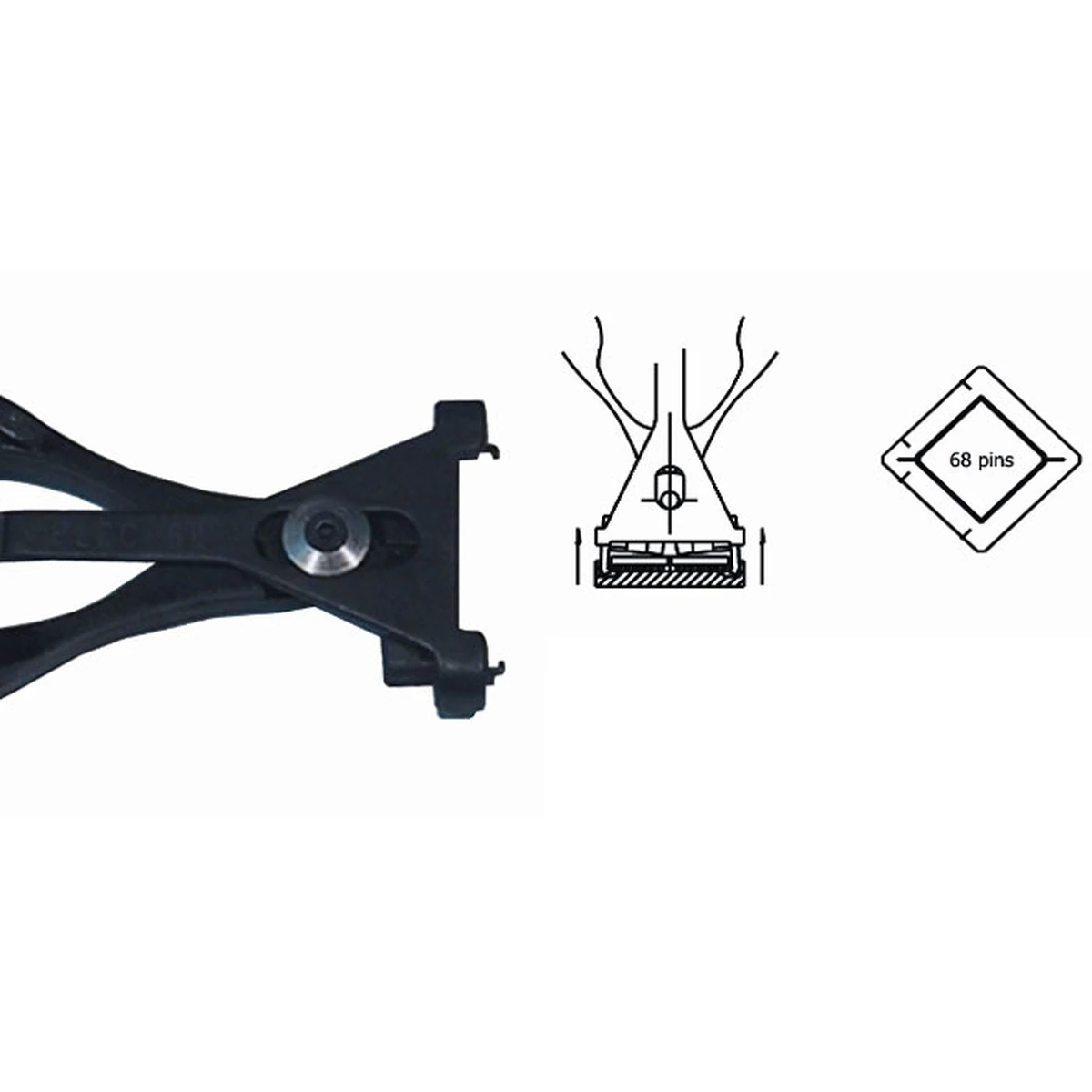 Tool for the extraction of 68 pin PLCC from the socket, Length 142mm – CP-PLCC68