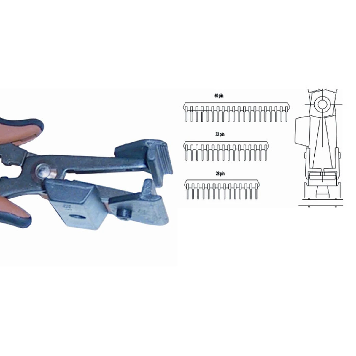 Extractor tool specially designed for the insertion and extraction of IC´s with 28-40 pins. ESD. Length 158mm – CP-PN5034D