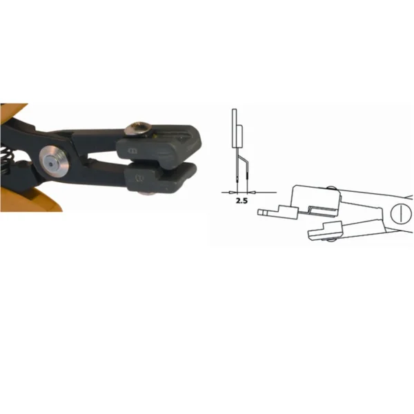 Special tool for the forming of side leads of TO247 & TO220, 2.54mm pitch. Steel thickness 5mm. Tool length 158mm – CP-PN5050-10D