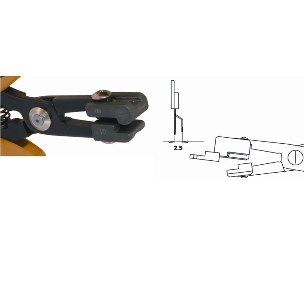 Special tool for the forming of side leads of TO247 & TO220, 2.54mm pitch. Steel thickness 5mm. Tool length 158mm – CP-PN5050-10D