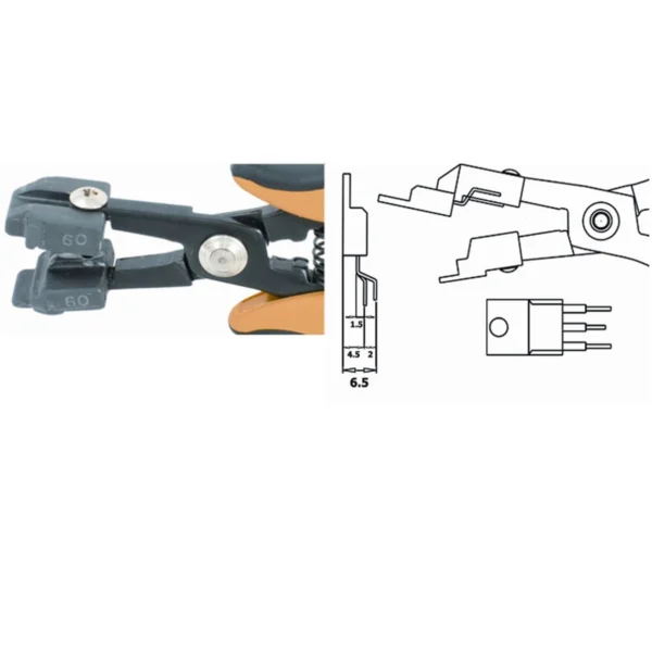 Forming of TO 220 & 247. Side leads at 1.5mm pitch and central lead at 3.5mm pitch – CP-PN5050-60D