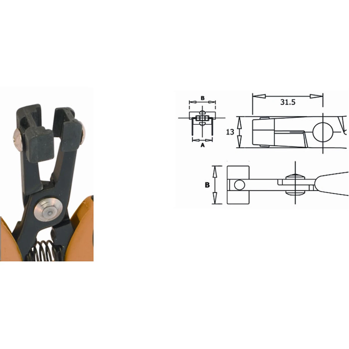 Forms the component wire in a U-shape. A=10.16mm. ESD. Tool length 150mm – CP-PPR5001D