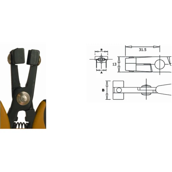 Forms the component wire in a U-shape. A=12.70mm. ESD. Tool length 150mm – CP-PPR5002D