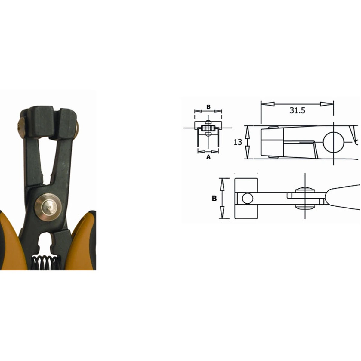 Forms the component wire in a U-shape. A=15.24mm. ESD. Tool length 150mm – CP-PPR5003D