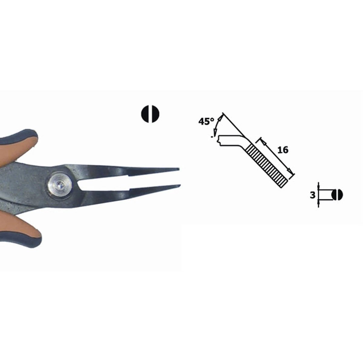 Internally serrated, bent at 45°. ESD. Steel thickness 3,0mm, Length 152mm – CP-PNB2017D