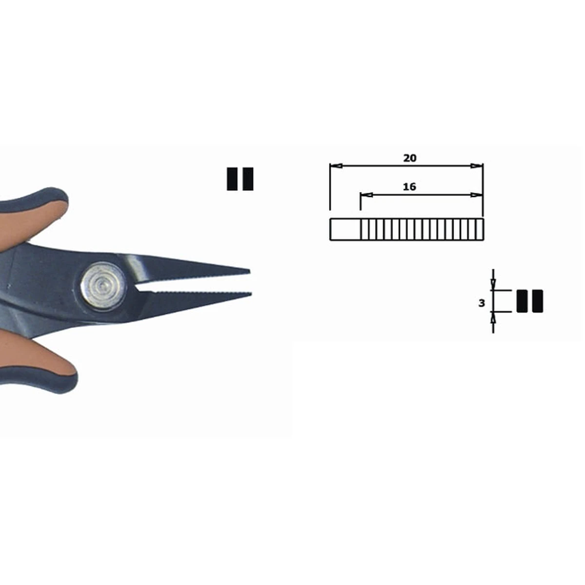 Suitable for all component types. Model making. Steel thickness 3.0mm, Length 146mm – CP-PN2003