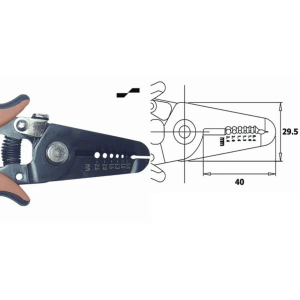 Fixed shear-wire stripper at Ø 0.4-1.3-1.6-2.0-2.6mm. Length 165mm – CP-CCS-10-NB