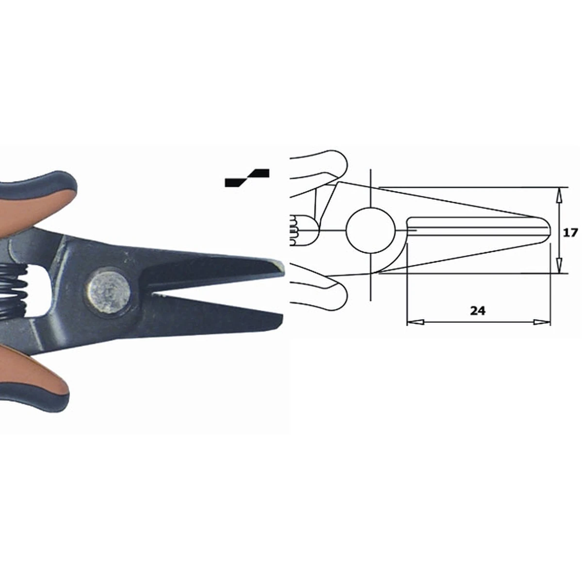 With longer handles, designed for use in electronics but also for general use. Steel thickness 3.0mm, Length 152mm – CP-CS30LD