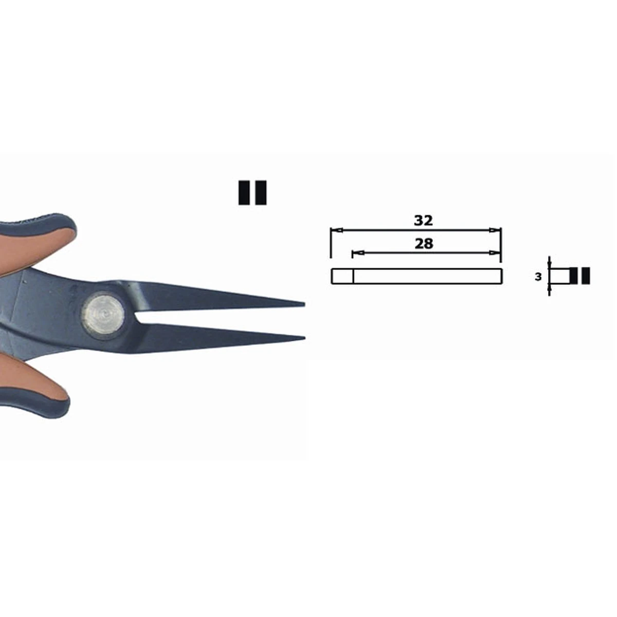 Ideal to be used in difficult to reach areas. Model making. Steel thickness 3.0mm, Length 160mm – CP-PN2008