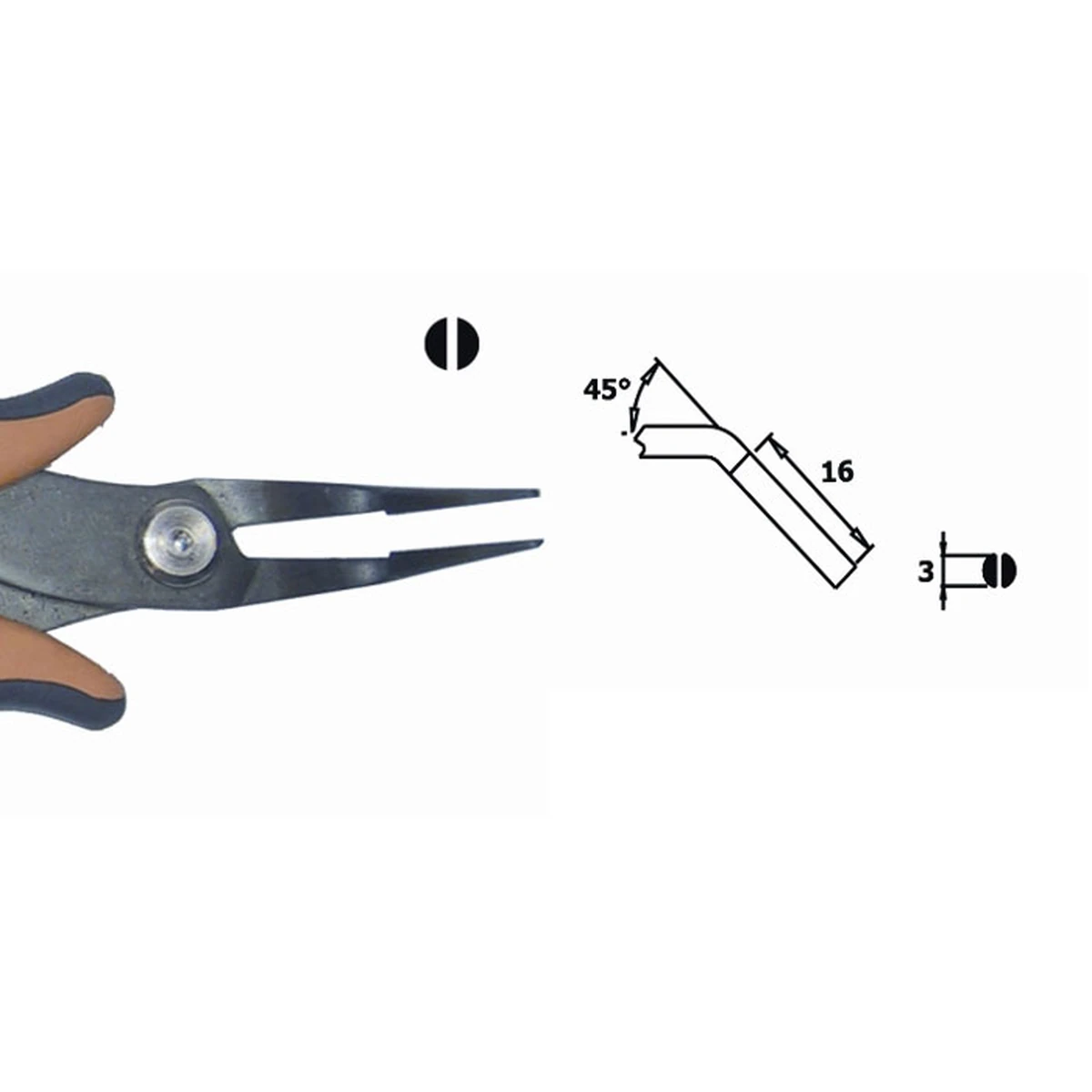 Smooth, bent at 45°. ESD. Steel thickness 3,0mm, Length 152mm – CP-PNB2018D