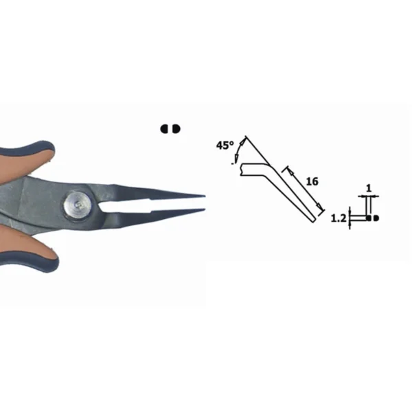 Smooth, bent at 45°. ESD. Steel thickness 3,0mm, Length 152mm – CP-PNB2016D