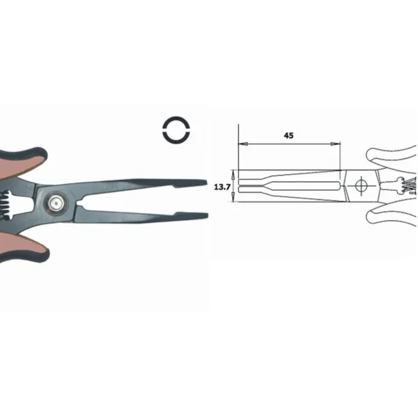 For the insertion of contacts in multipolar connectors, curved ergonomic grip. Dimensions 12-16, Length 170mm – CP-PPN05NB