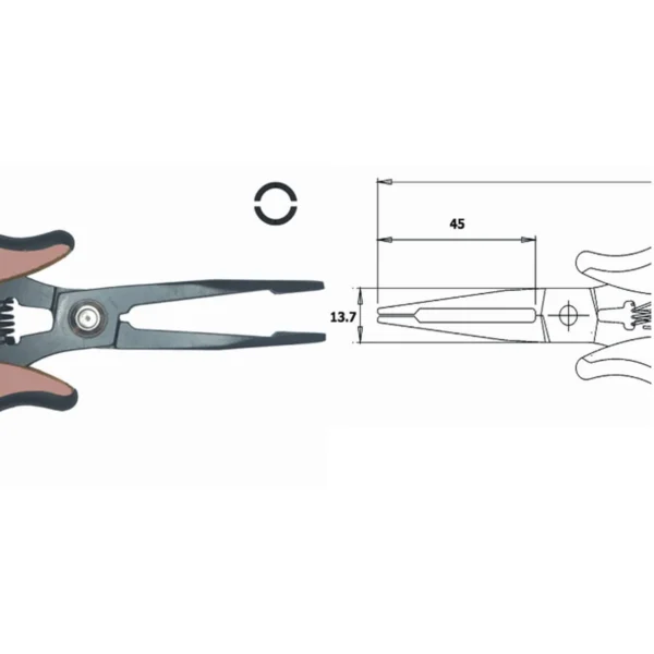For the insertion of contacts in multipolar connectors, curved ergonomic grip. Dimensions 20-22-26, Length 170mm – CP-PPN06NBD