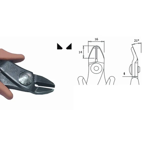 For cutting quite resistant materials. Steel thickness 3.0 mm. Tool length 160 mm. Copper wire. 2.59 mm – CP-TRR58D