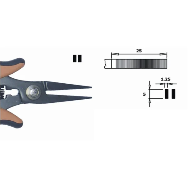 Ideal for the handling of components in poorly accessible areas. Model making. Steel thickness 5.0 mm, Length 154mm – CP-PN5007D