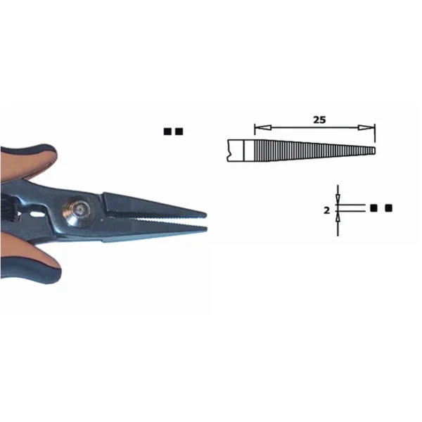 For the general handling of all types of components. ESD. Model making. Steel thickness 5.0mm, Length 154mm – CP-PN5005D