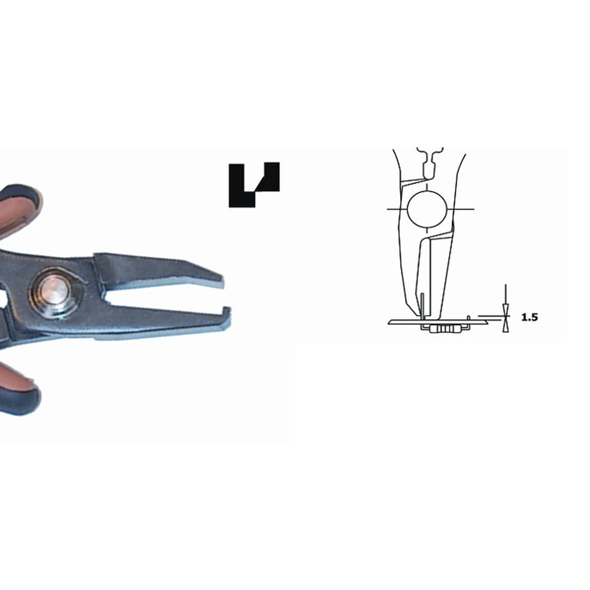 Ideal for access in difficult to reach areas. Steel thickness 5.0 mm. Tool length 147 mm. Copper Wire 1.30 mm – CP-TR5000-15