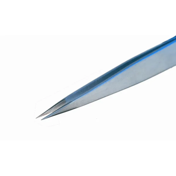 Flat tweezers with very fine tips and thin blades, Length 100mm – CP-0C10