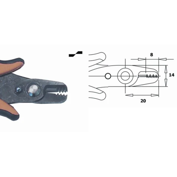 Fixed wire stripper for ø 0.32-0.51mm, AWG 28-24, Length 141mm – CP-SFF30