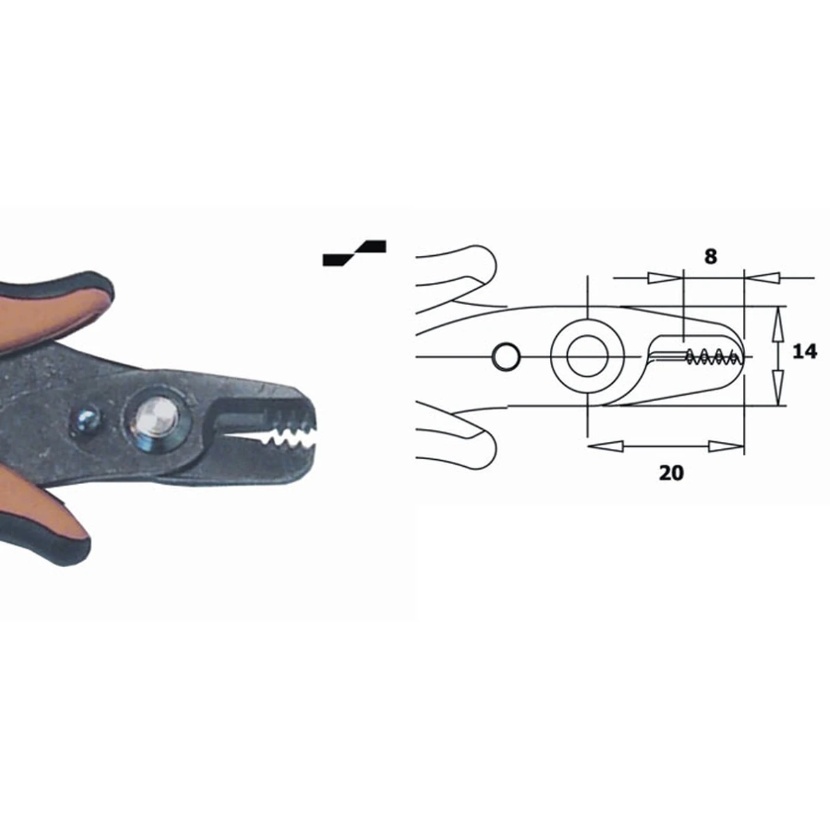 Fixed wire stripper for ø 0.32-0.51mm, AWG 28-24, Length 141mm – CP-SFF30