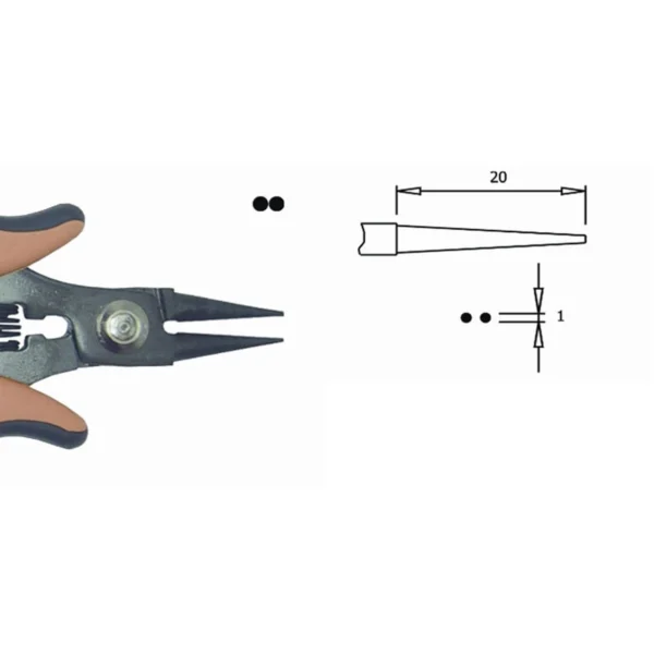 Mit glatter Innenfläche. Ø-Spitze: 1,0 mm, Backenlänge 20 mm, Klingenstärke 5,0 mm. – CP-PN5025-3