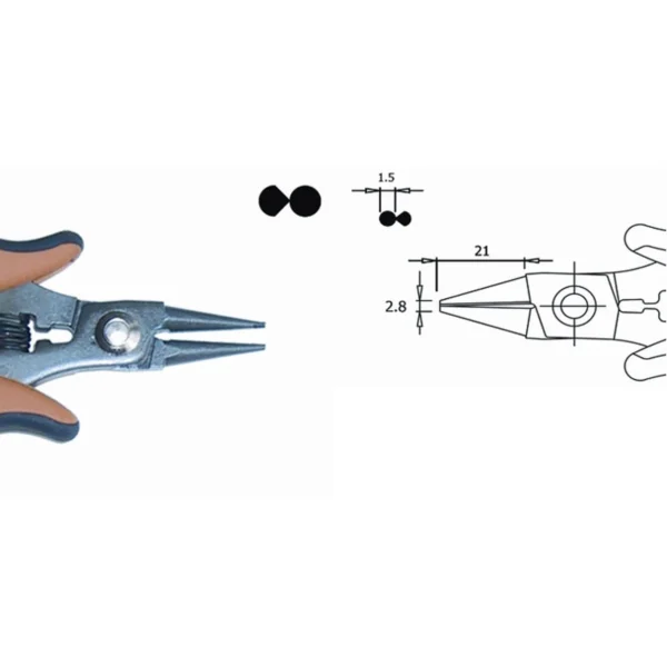 Geeignet zur Schmuckdrahtverarbeitung. ESD. Klingenstärke 5,0 mm, Länge 147 mm. – CP-PN5025CD