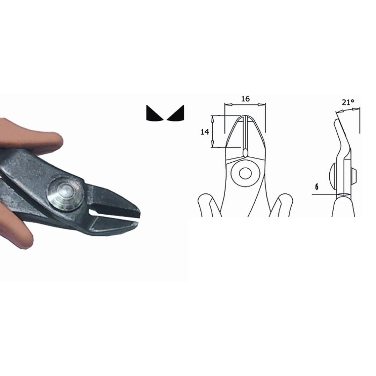 Geeignet für Kunststoffe. Klingenstärke 3,0 mm. Werkzeuglänge 160 mm. Kupferdraht 2,05 mm. ESD – CP-TRR58BD