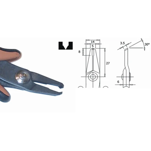 Für schwer erreichbare Bereiche einsetzbar. Klingenstärke 3,0 mm. Werkzeuglänge 144 mm. Kupferdraht… – CP-TR30VD